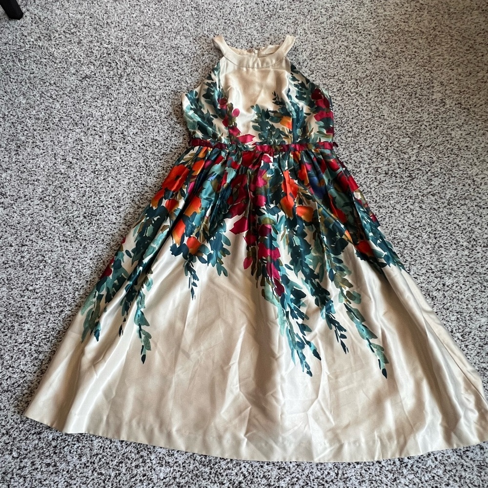 ModCloth Ivory Floral Dress MIDI